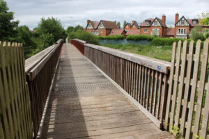 Partially replaced footbridge