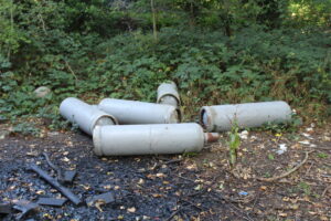 Dumped gas cylinders 